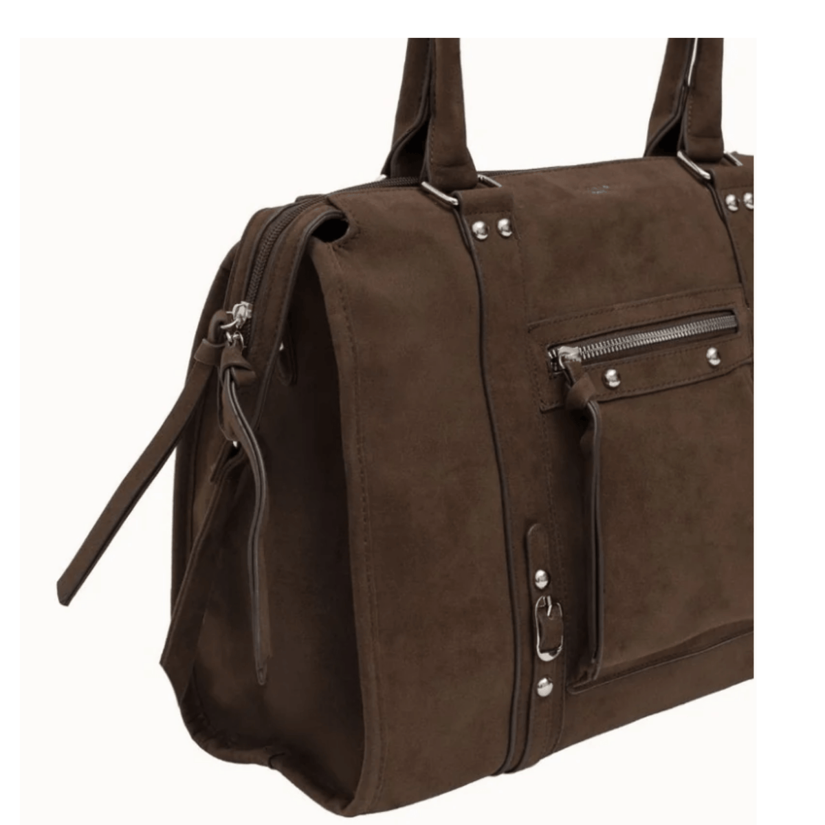 Détail du sac Flora & Co Forma F759 chocolat effet suédine