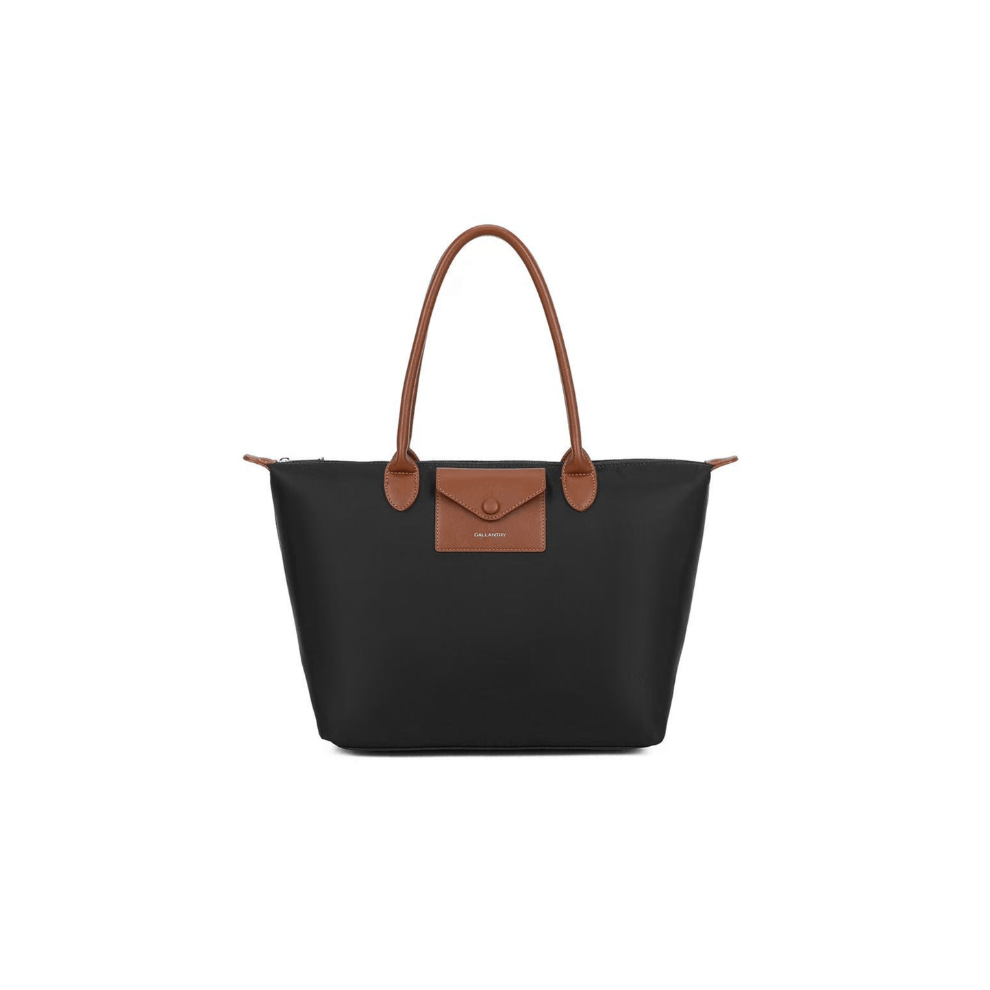 Sac cabas Gallantry noir en tissu avec anses camel porté épaule format A4