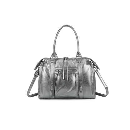 Sac porté épaule Gallantry Skyla brillant argenté vue de face
