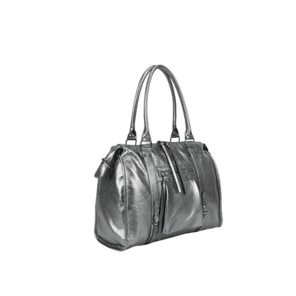 Sac Gallantry Skyla argenté brillant vue latérale
