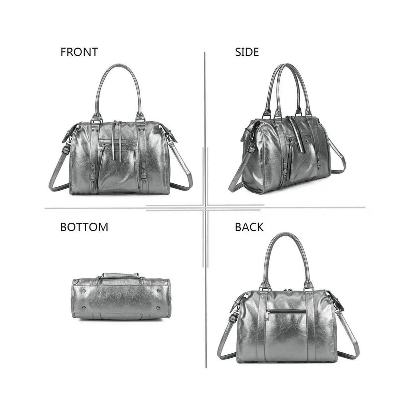 Sac porté épaule Gallantry Skyla argenté vues détaillées du sac