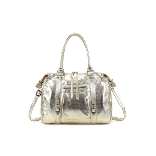 Sac porté épaule Gallantry Skyla brillant doré vue de face
