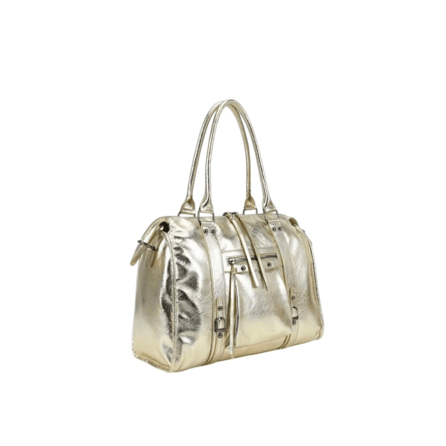 Sac Gallantry Skyla doré brillant vue latérale
