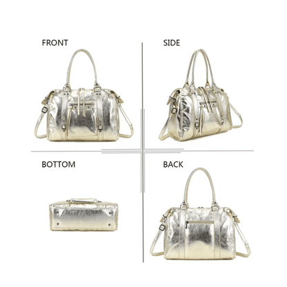 Sac porté épaule Gallantry Skyla doré vues avant arrière et dessous