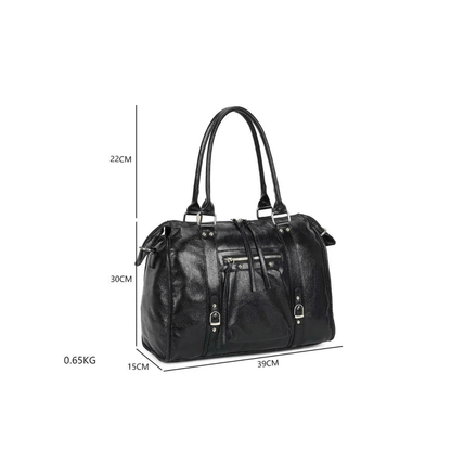Sac Gallantry Skyla noir brillant dimensions 39x30x15 cm format A4

