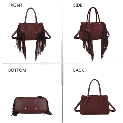 Sac Gallantry Wilda bordeaux – vues de face, profil, dos et dessous