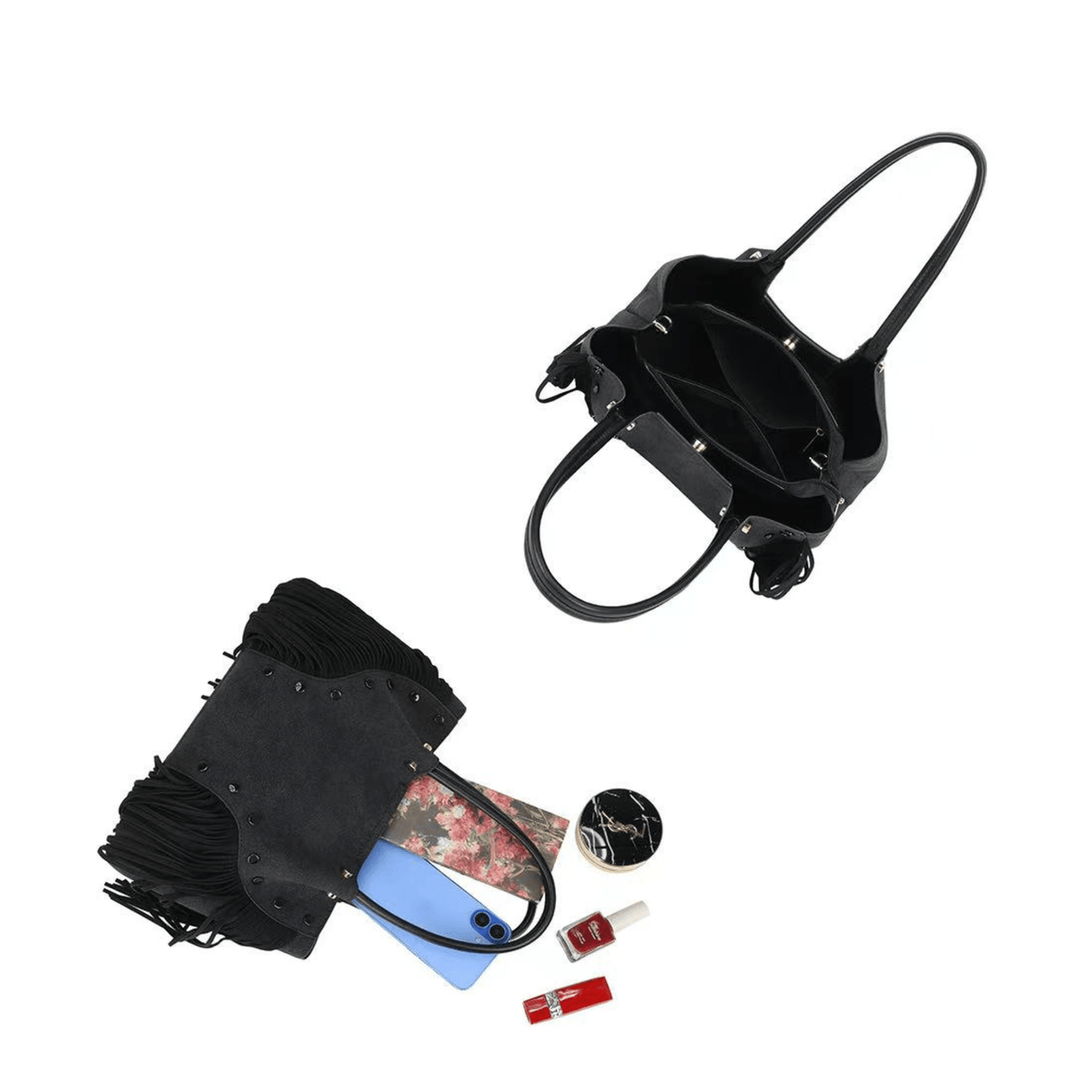 Intérieur du sac à main Gallantry Wilda noir avec poches et compartiments