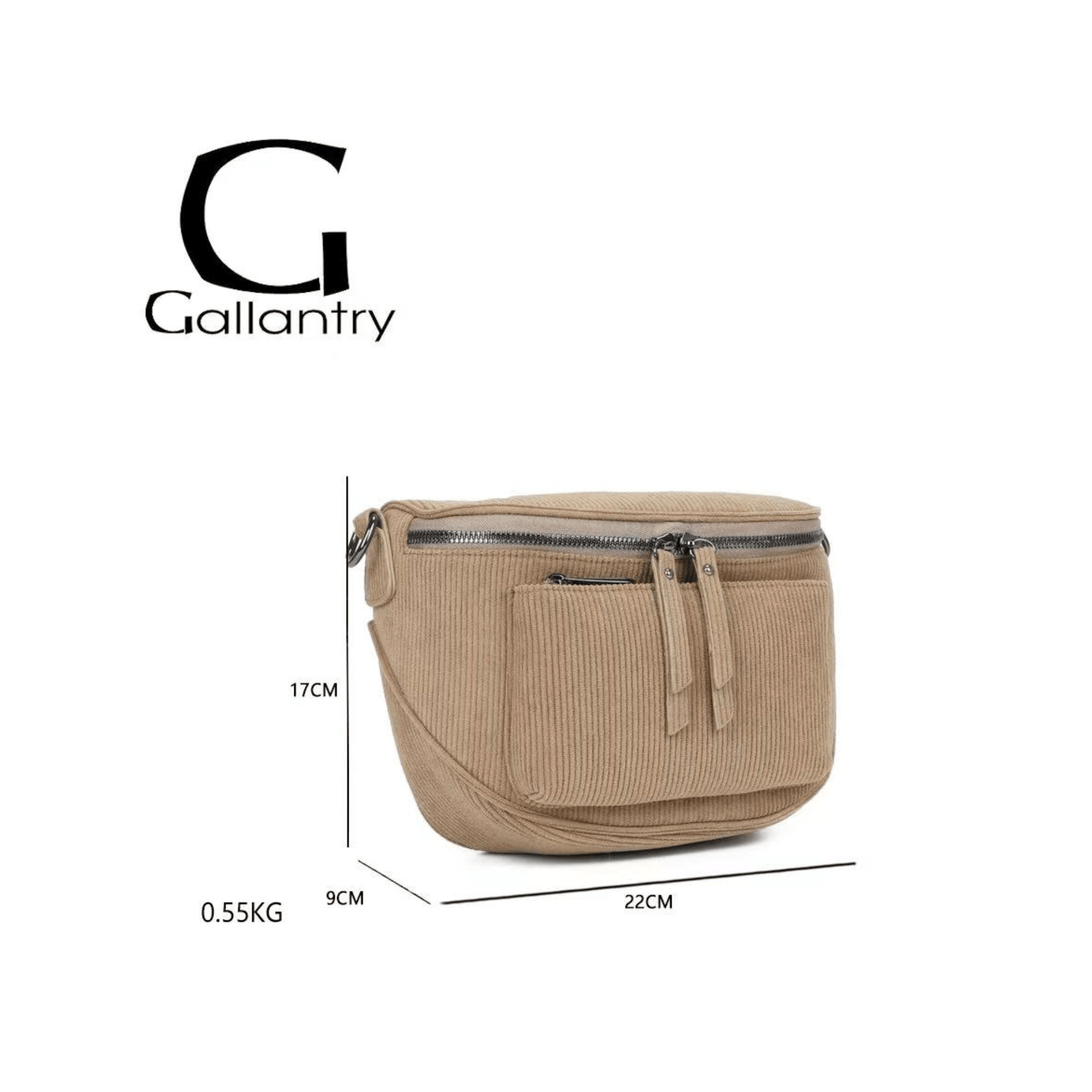 Sac Bandoulière Gallantry en Velours Côtelé