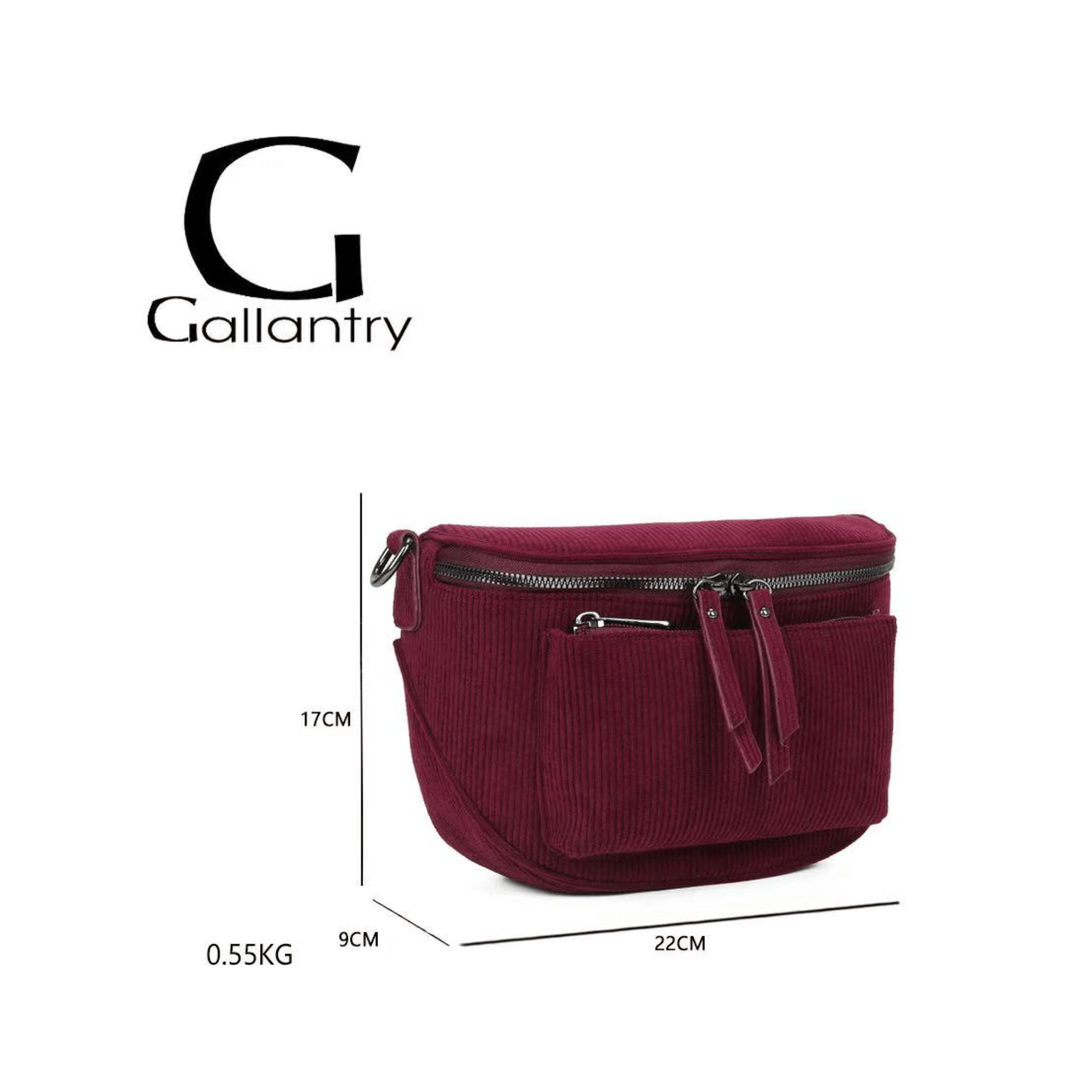 Sac Bandoulière Gallantry en Velours Côtelé