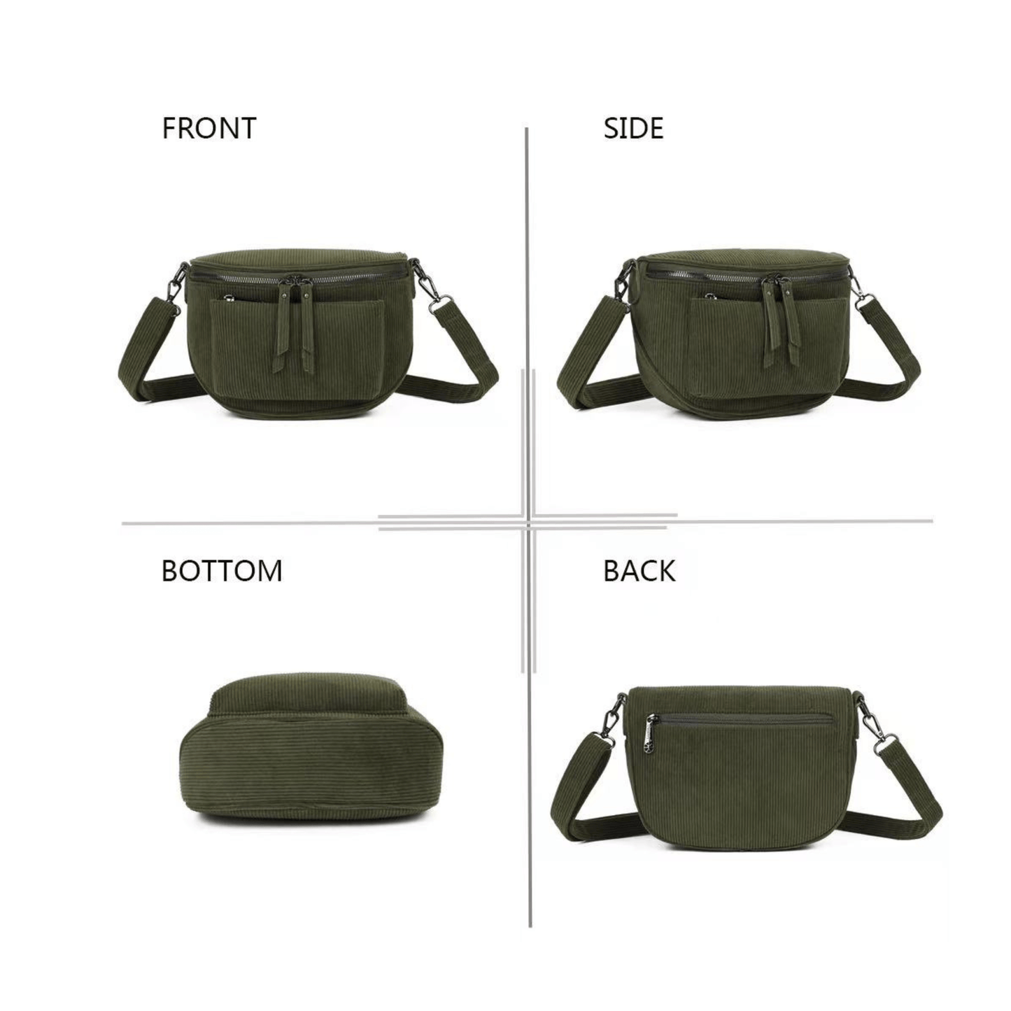 Sac Bandoulière Gallantry en Velours Côtelé