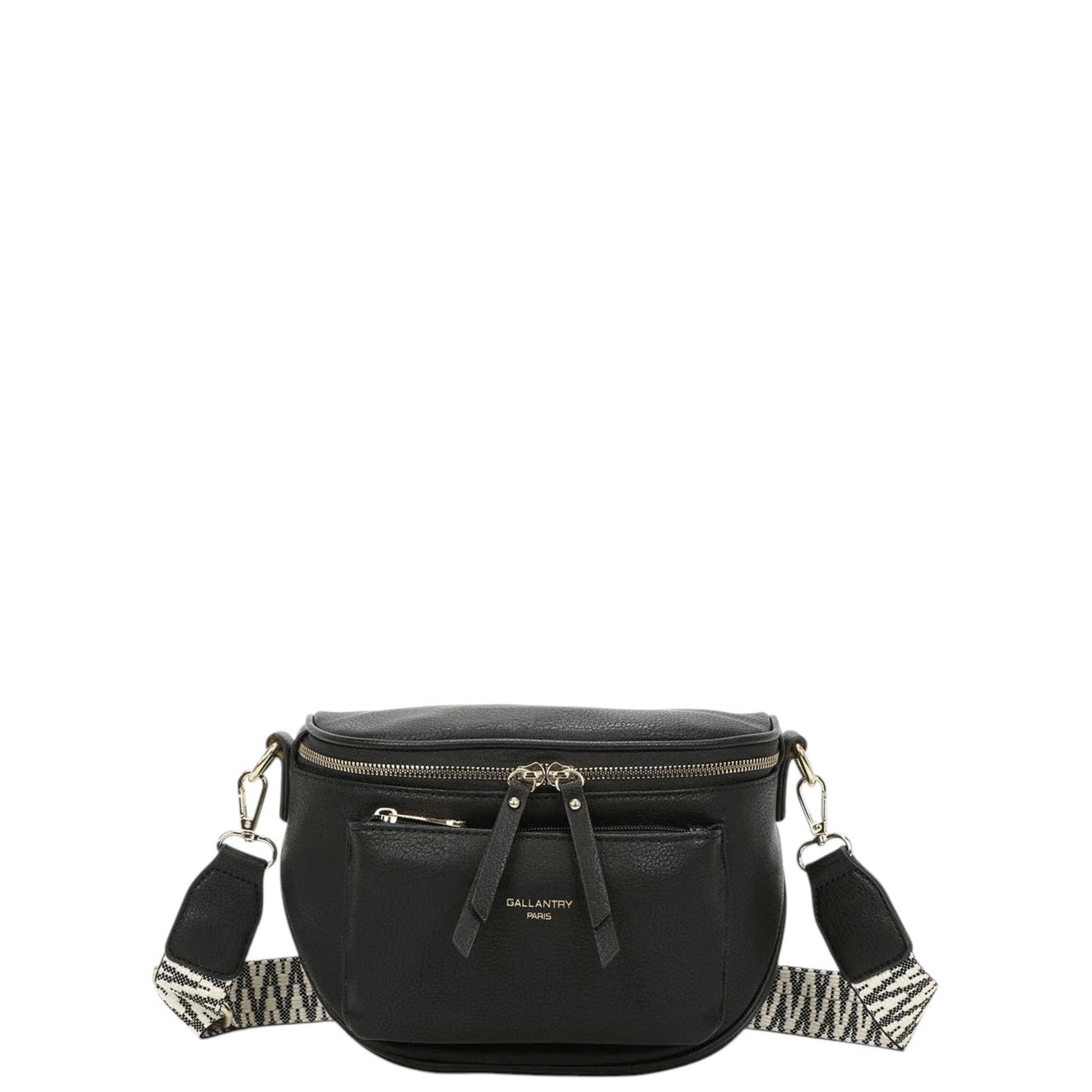 Sac banane noir GALLANTRY Z83047 face bandoulière textile