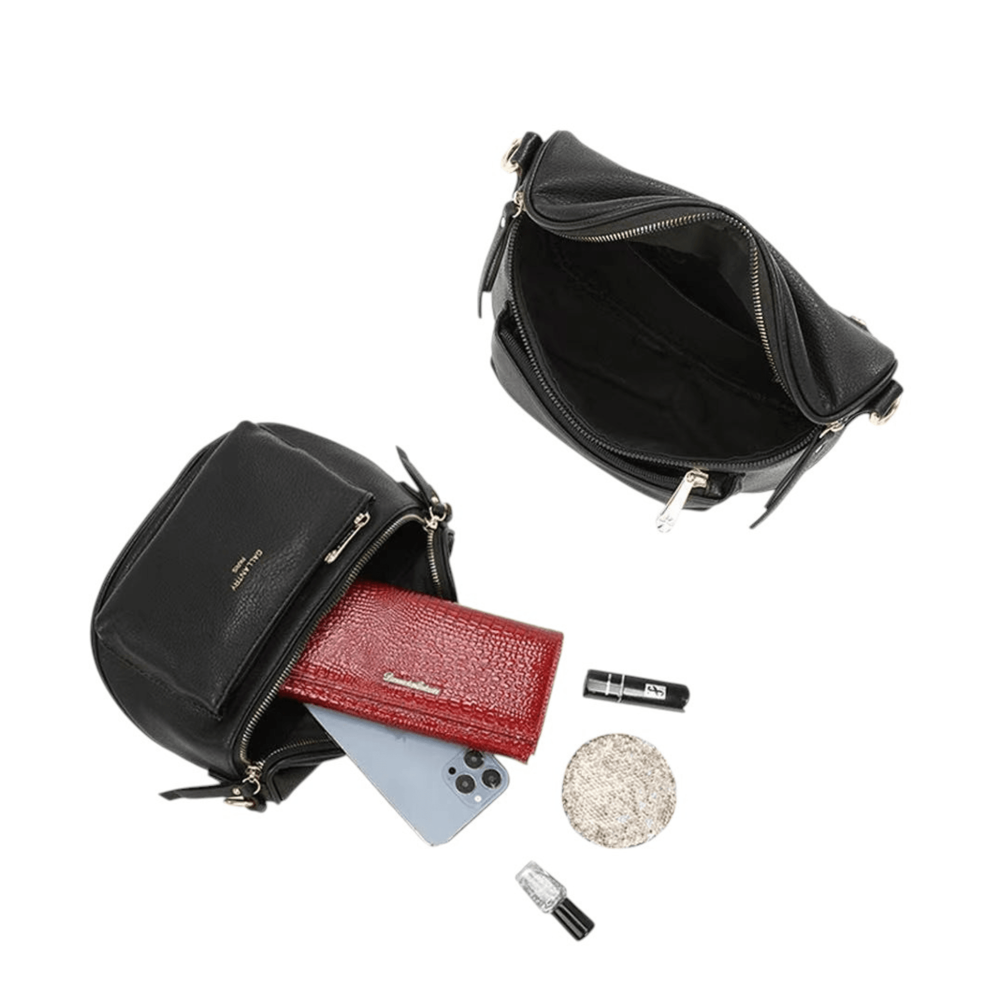 Sac banane noir GALLANTRY Z83047 intérieur capacité de rangement