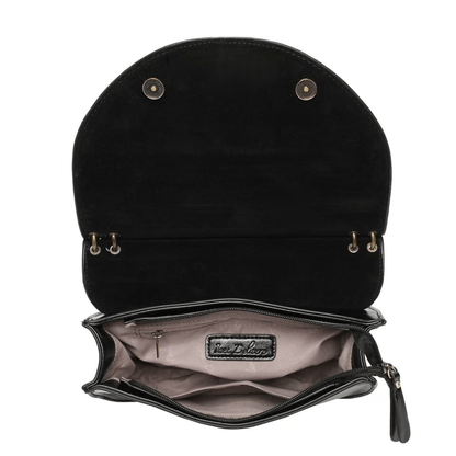 Intérieur du sac bandoulière Inès Delaure noir