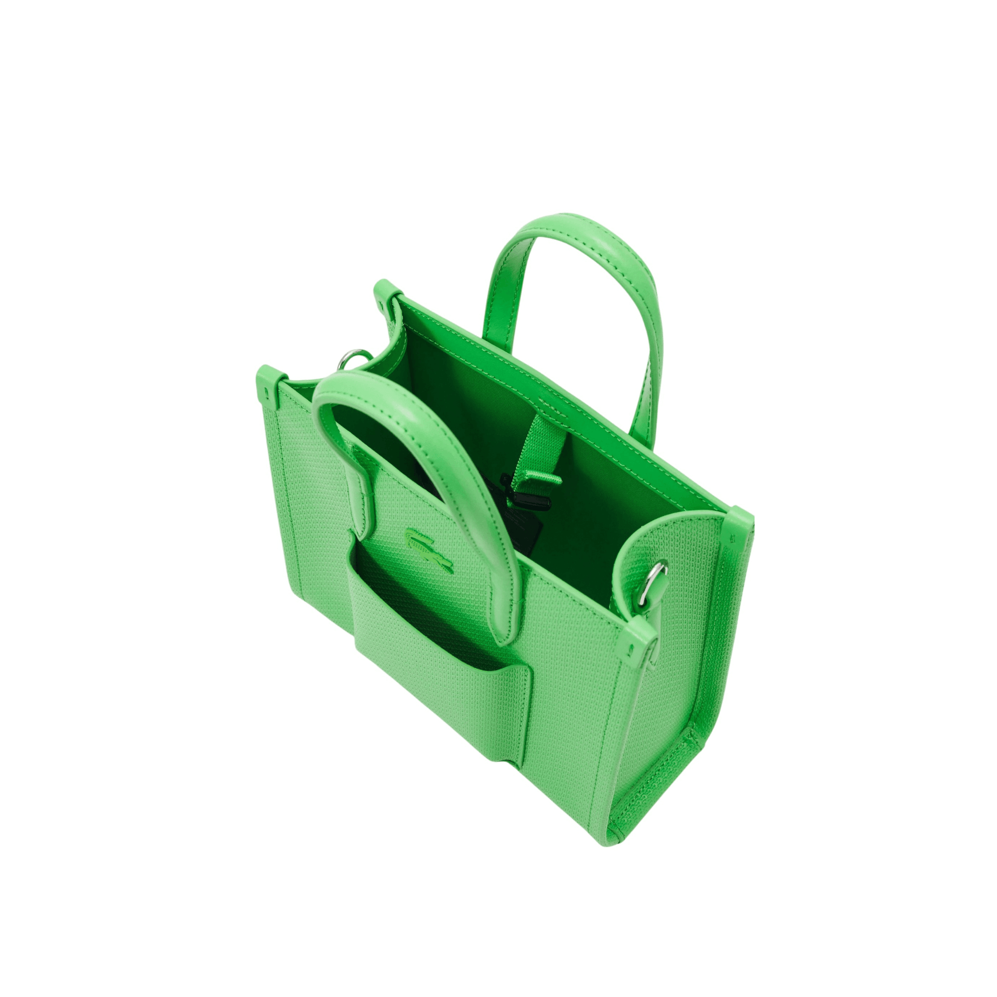 Intérieur du sac Lacoste CHANTACO CLASSICS vert en cuir texturé