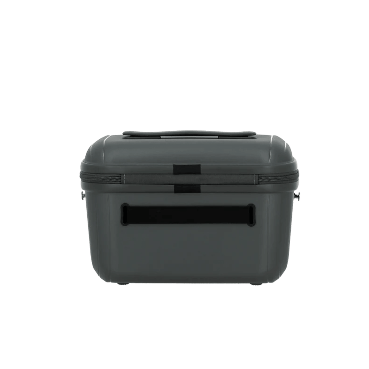 Vanity rigide JUMP Enaïs anthracite vue arrière avec passant noir pour fixation sur poignée télescopique de valise