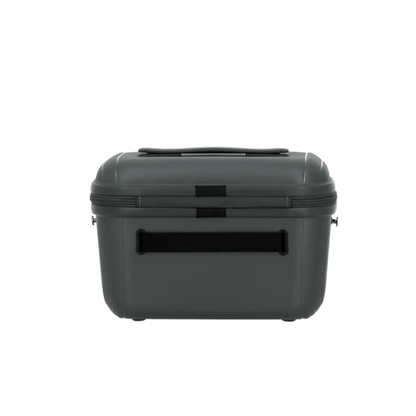 Vanity rigide JUMP Enaïs anthracite vue arrière avec passant noir pour fixation sur poignée télescopique de valise