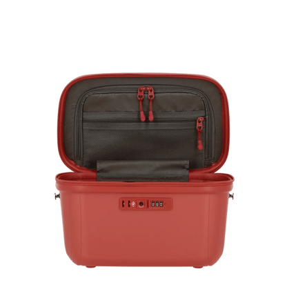 JUMP Enaïs vanity rigide rouille ouvert avec rangements intérieurs, poches zippées et filet organisateur