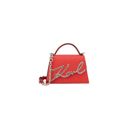 Sac bandoulière Karl Lagerfeld K/Signature 2.0 Small Crossbody cuir rouge grapefruit