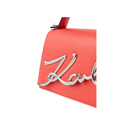 Sac bandoulière Karl Lagerfeld K/Signature 2.0 Small Crossbody cuir rouge grapefruit