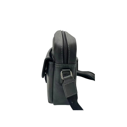 Sacoche homme cuir véritable noir Katana – Bandoulière réglable