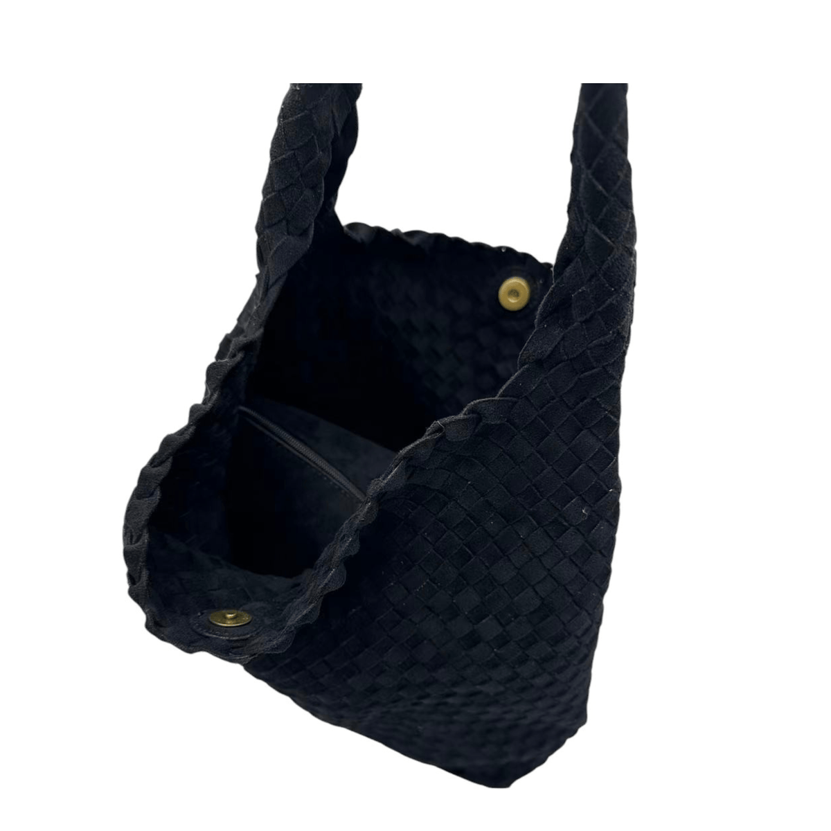 Intérieur du sac cabas KATE H noir avec fermeture aimantée