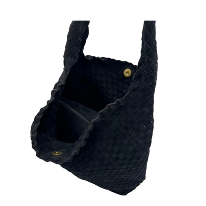 Intérieur du sac cabas KATE H noir avec fermeture aimantée