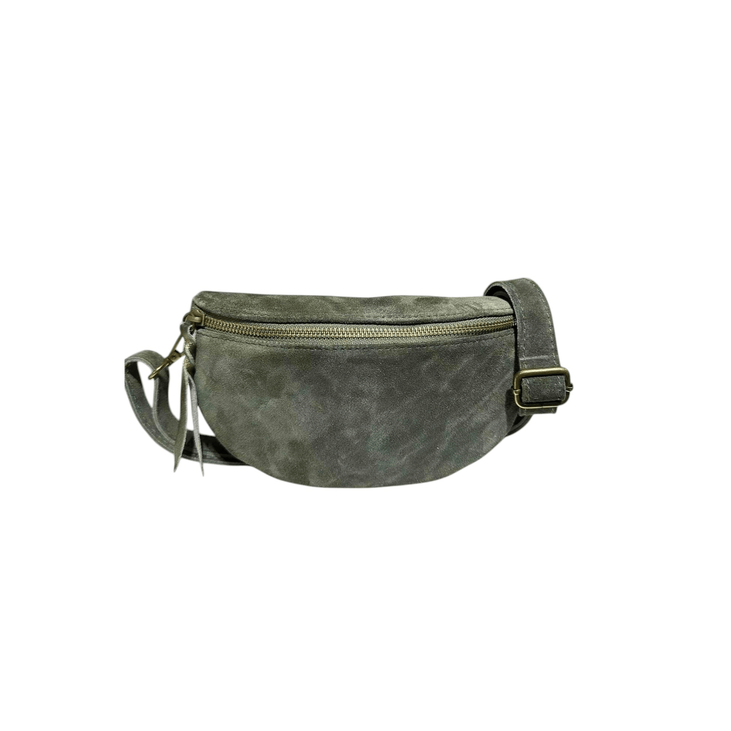 Sac banane en daim kaki KATE H LCV261 avec bandoulière réglable