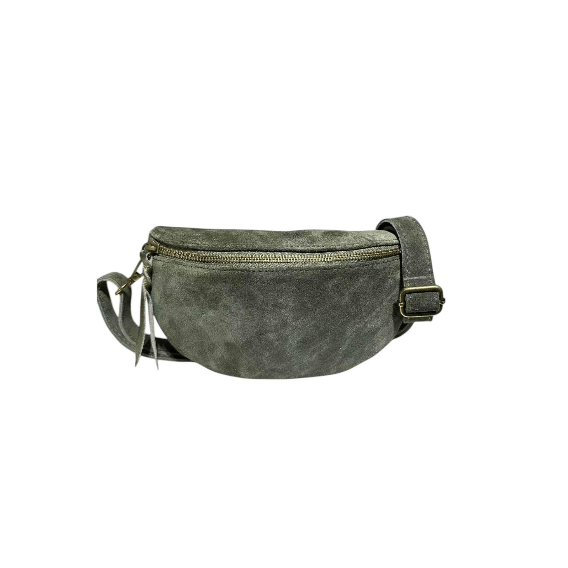 Sac banane en daim kaki KATE H LCV261 avec bandoulière réglable