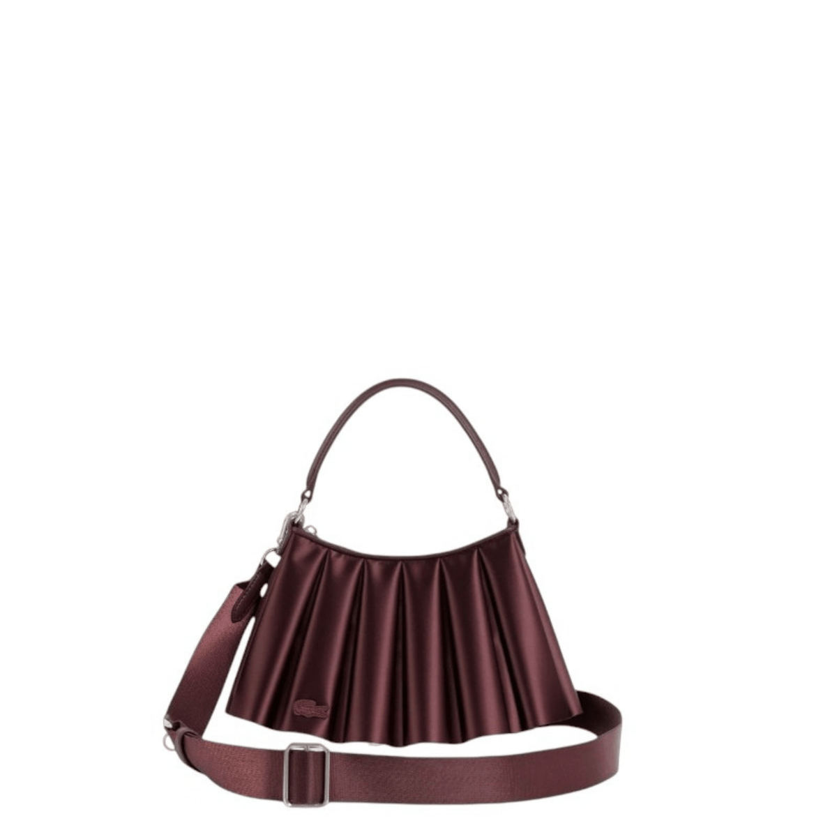 Sac Lacoste Lenglen S Oxalis satiné plissé avec bandoulière