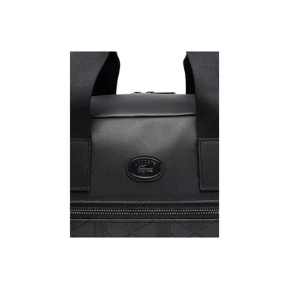 Sac de voyage Lacoste NU4658MR noir duffle bag homme bandoulière embossé 42 cm
