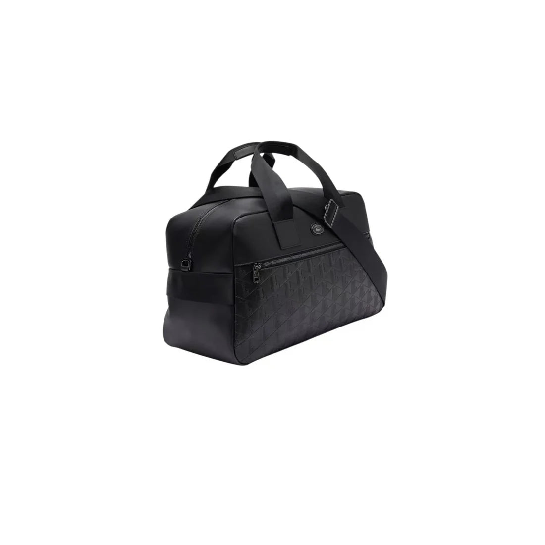 Sac de voyage Lacoste NU4658MR noir duffle bag homme bandoulière embossé 42 cm