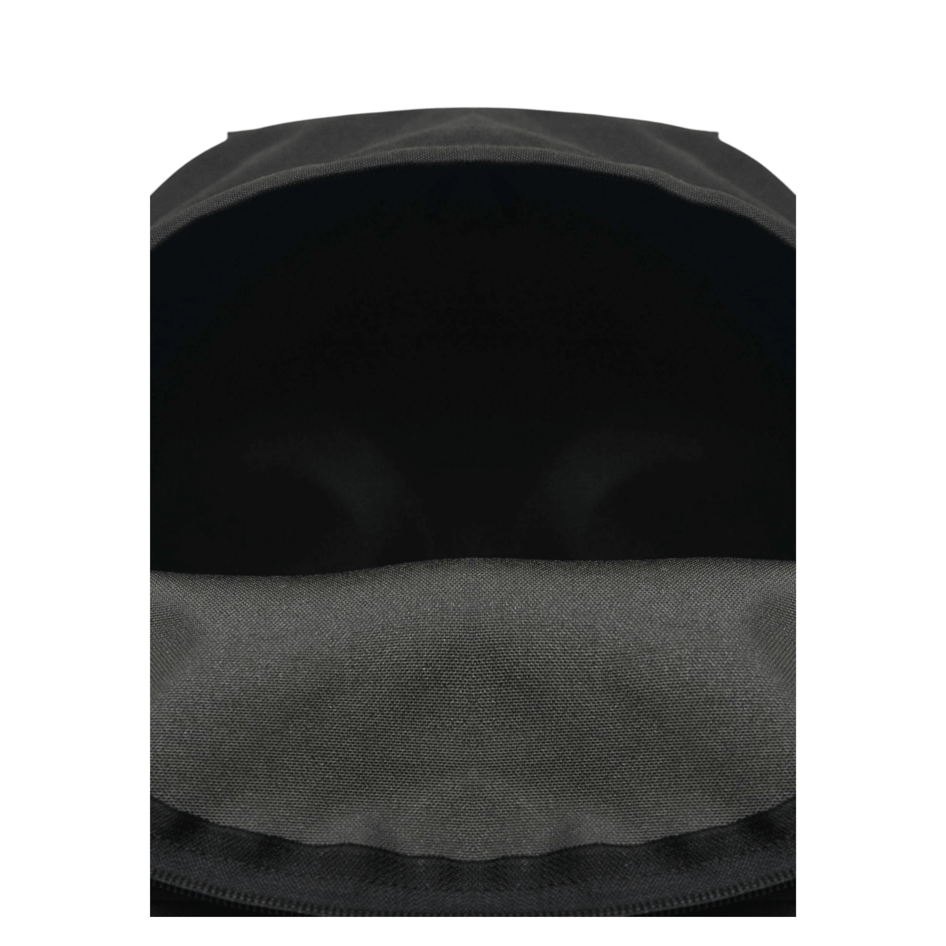 Intérieur du compartiment principal du sac à dos Lacoste Croc Sport noir.