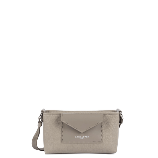 Sac bandoulière LANCASTER Maya Double KBA 517-104 Galet Foncé vue de face