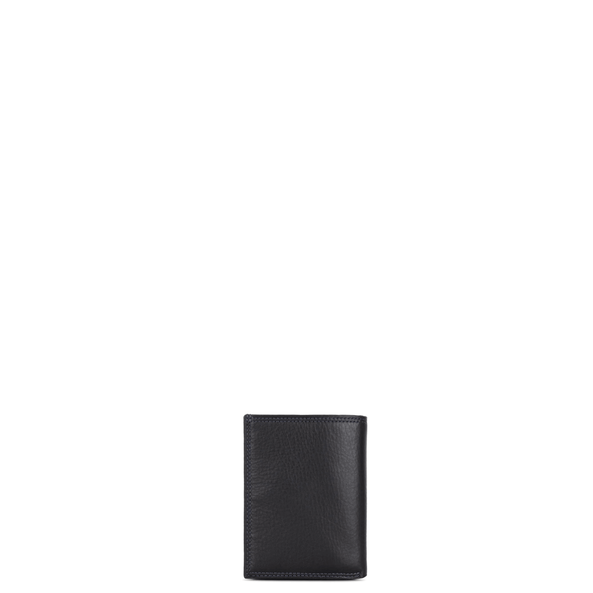Dos portefeuille homme LANCASTER Soft Vintage 120-12 noir en cuir avec coutures bleues