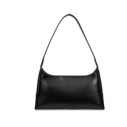 Dos du sac porté épaule Lancaster Suave Ace noir en cuir de vachette lisse.