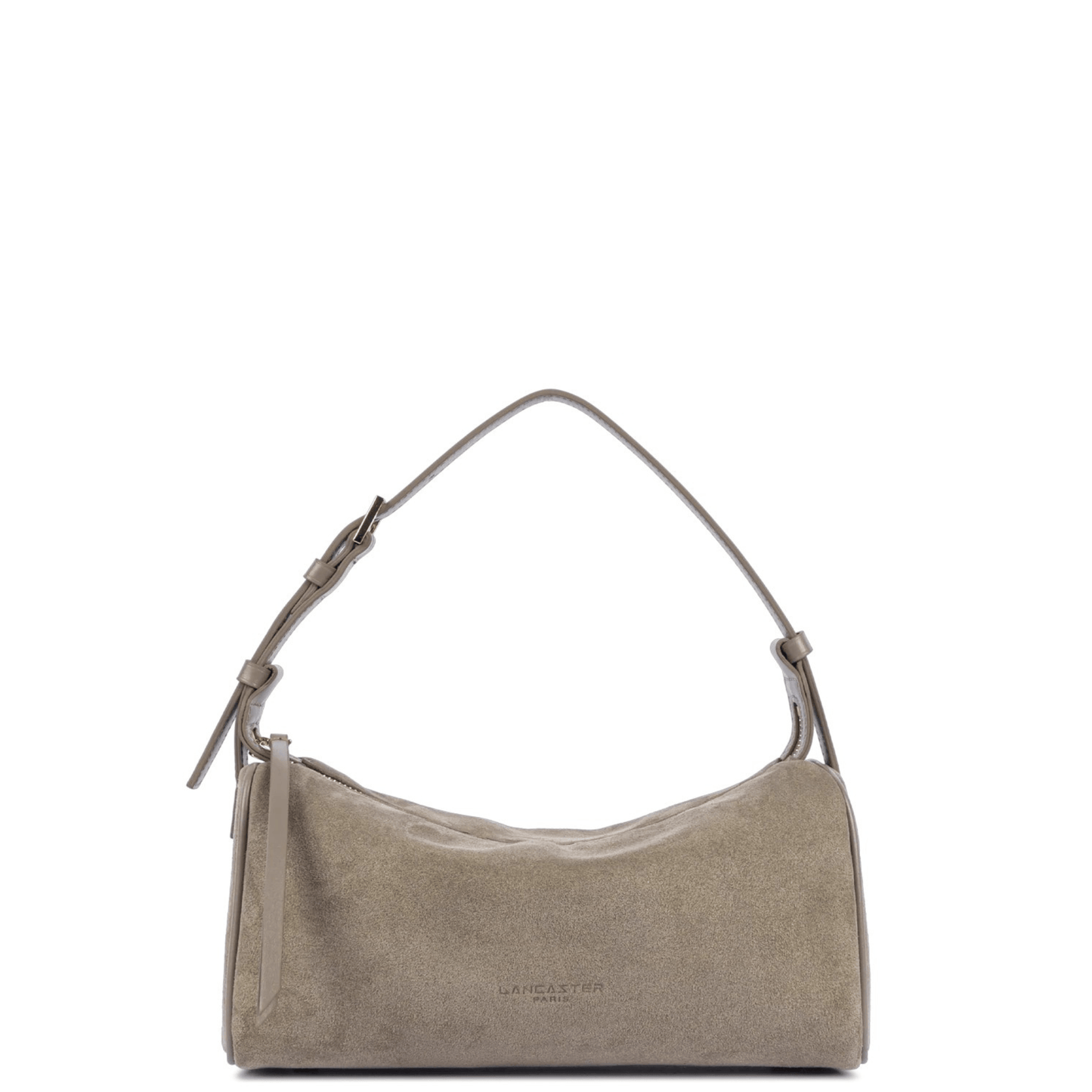 Sac rectangle Lancaster Suède 530-55 Galet en cuir de vachette effet velours vu de face.
