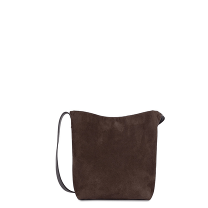 Dos du sac seau Lancaster Suède Marron avec bandoulière réglable.