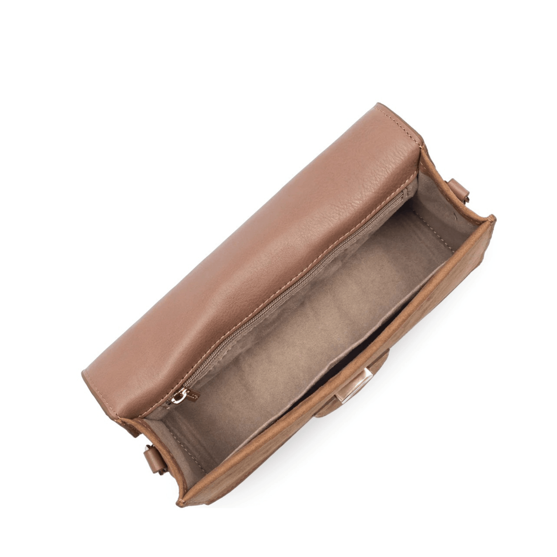 Sac à main Lancaster Suède Ily Camel – vue intérieure avec poches