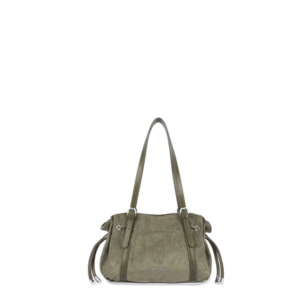 Sac épaule LANCASTER Velvet Emma 518-096 Kaki Foncé vue de face