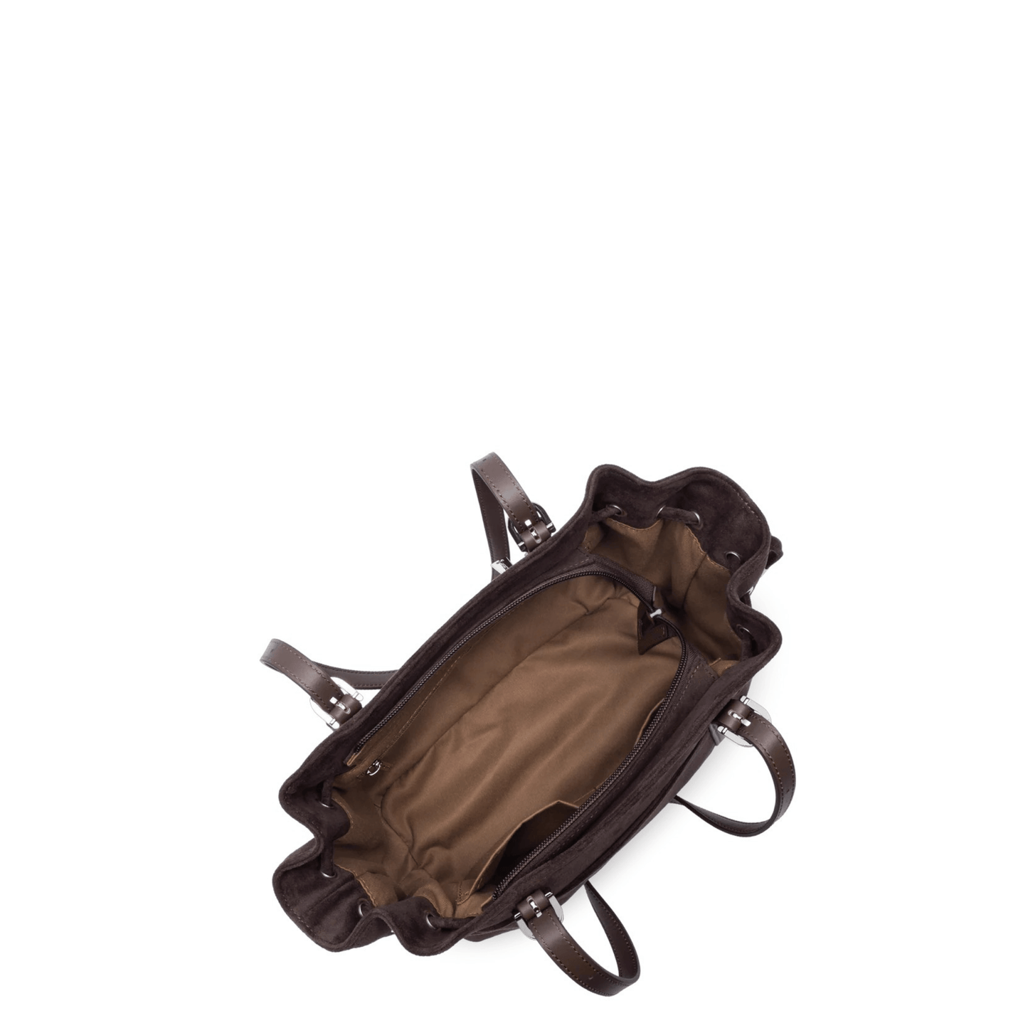 Intérieur du sac LANCASTER Velvet Emma 518-096 Marron avec poches de rangement