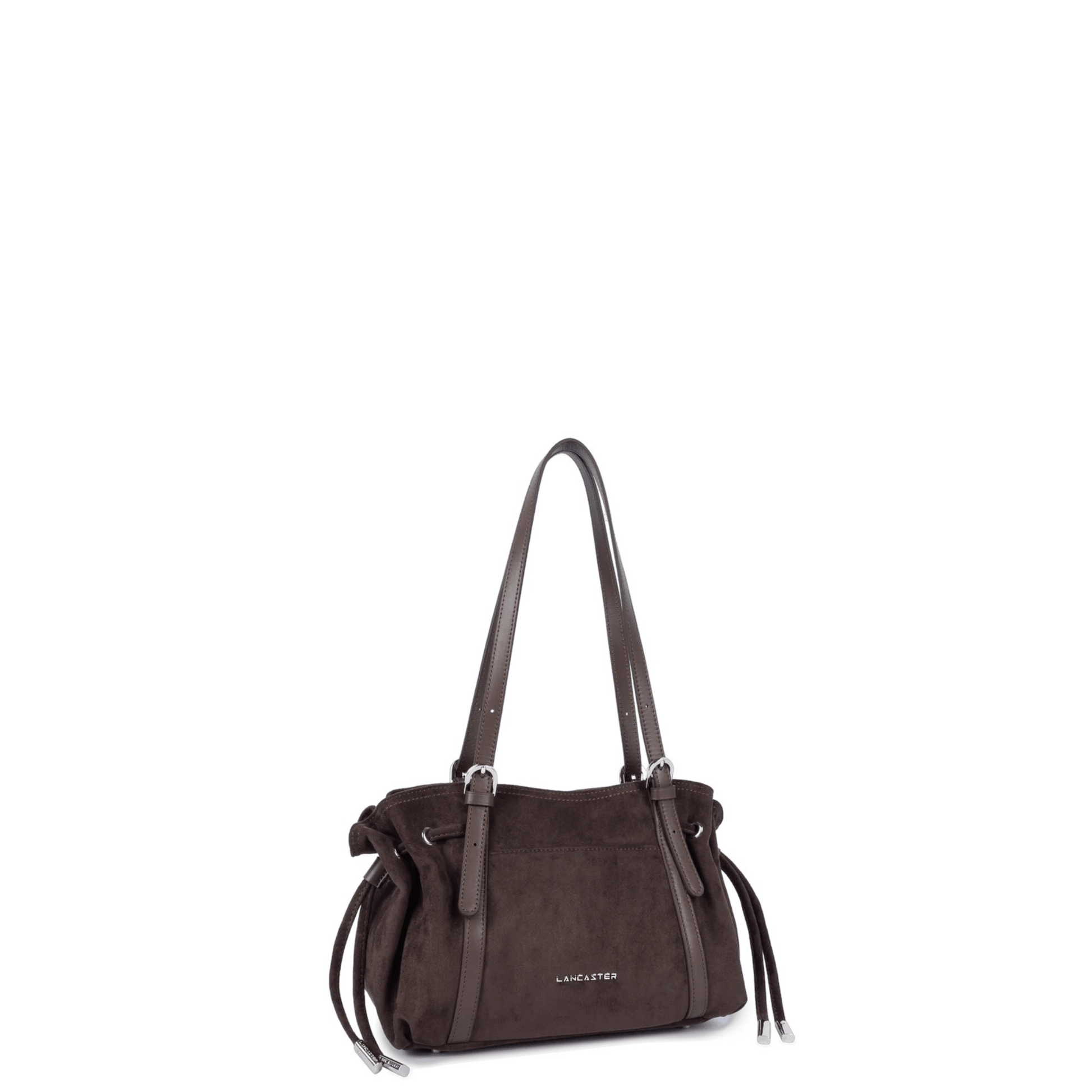 Sac LANCASTER Velvet Emma 518-096 Marron vue trois-quarts avec longues anses