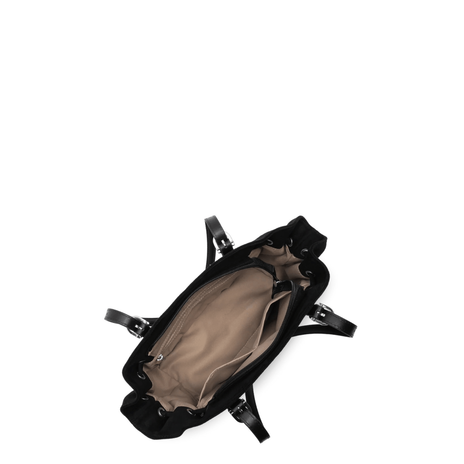 Intérieur du sac LANCASTER Velvet Emma 518-096 Noir avec poches de rangement