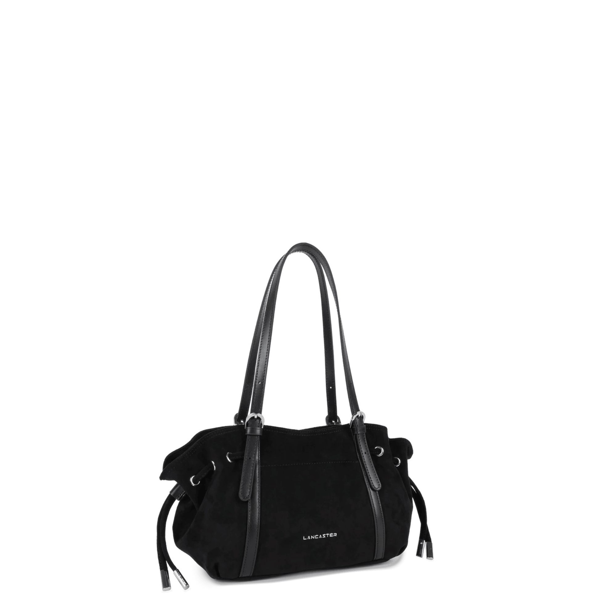 Sac LANCASTER Velvet Emma 518-096 Noir effet suédine vue trois-quarts
