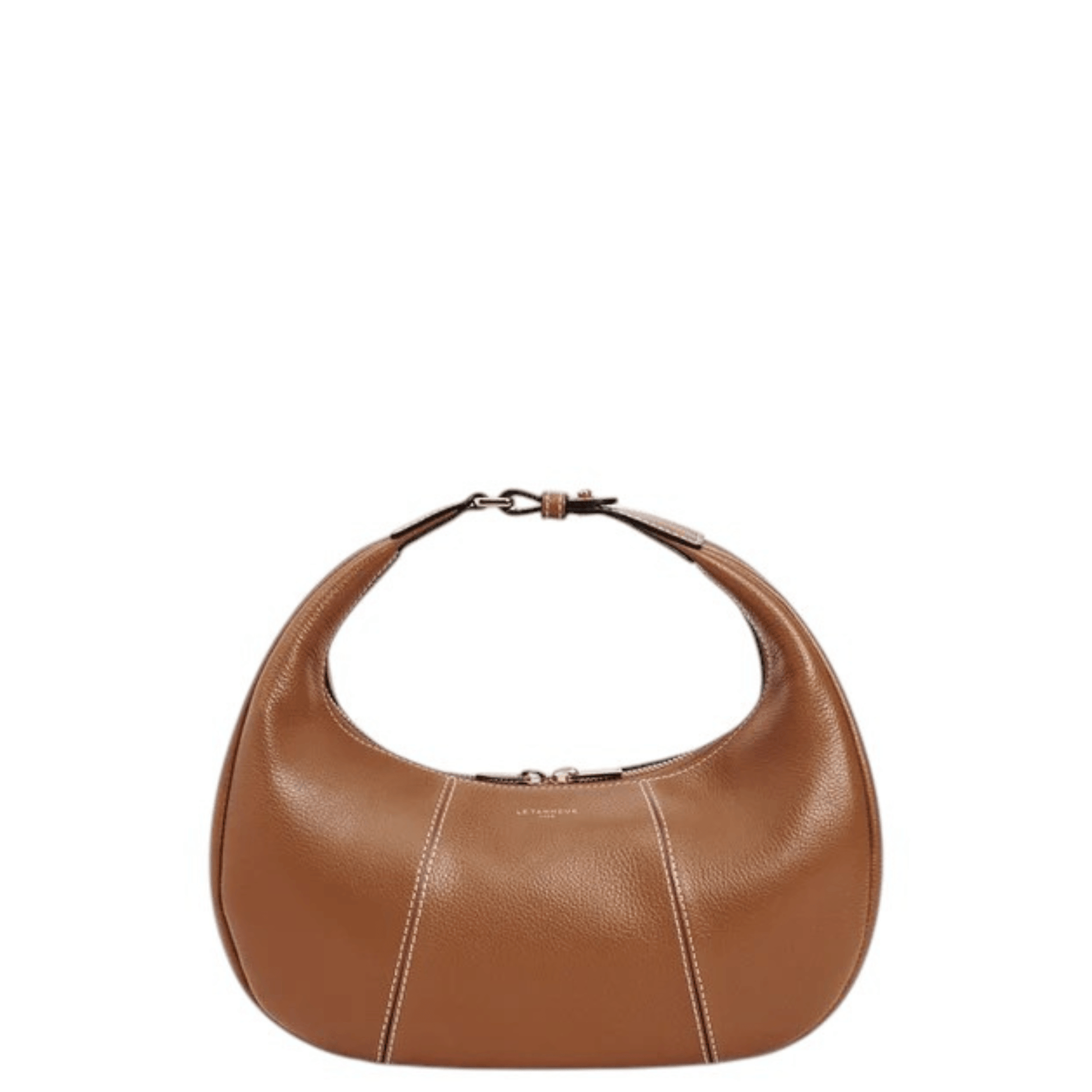 Sac hobo Le Tanneur TJET1402G05 Tan en cuir grainé vue de face