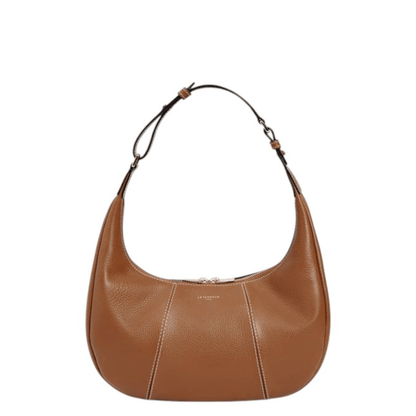 Sac hobo Le Tanneur TJET1402G05 Tan avec bandoulière courte pour porté épaule