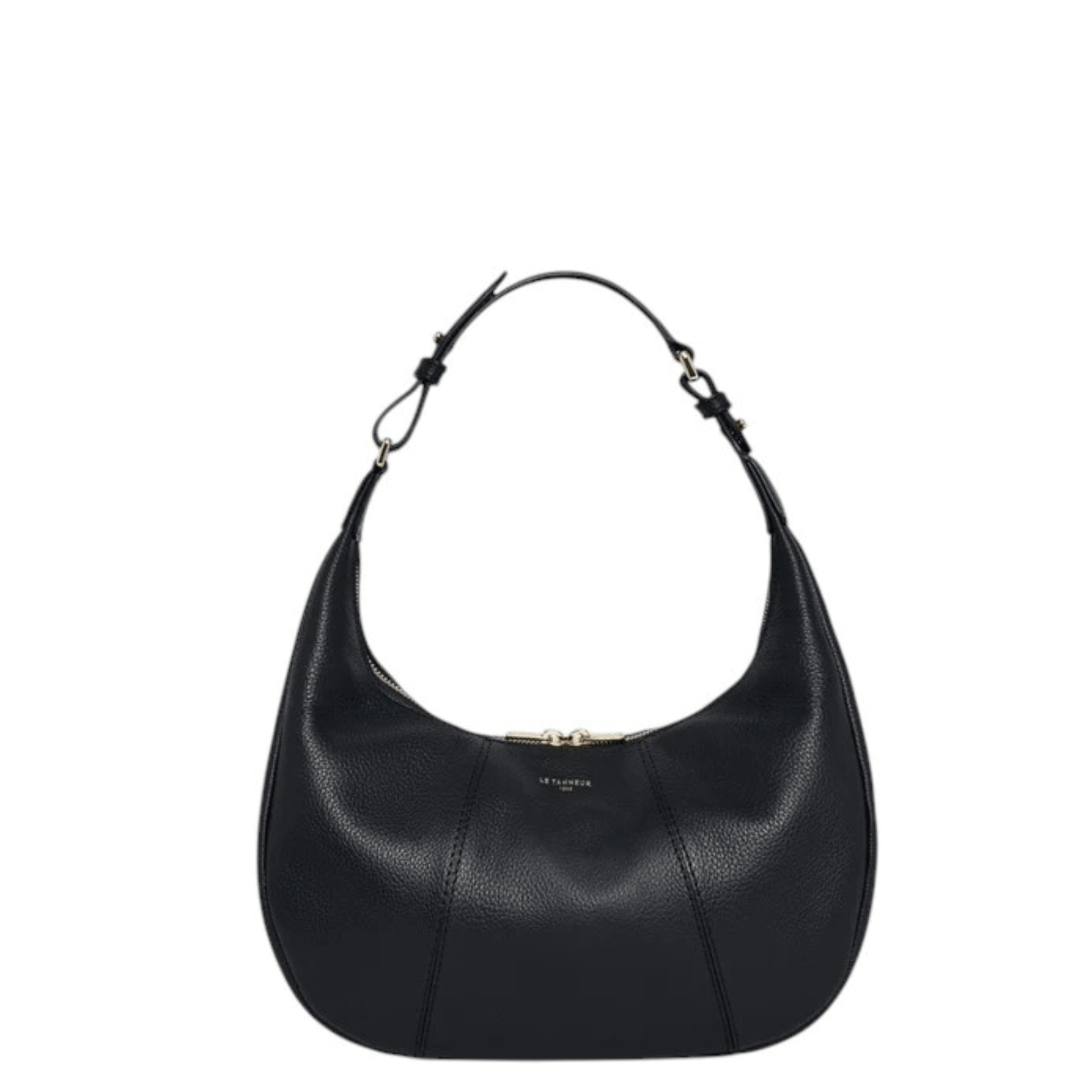 Sac hobo Le Tanneur TJET1402N01 noir avec petite bandoulière pour porté épaule