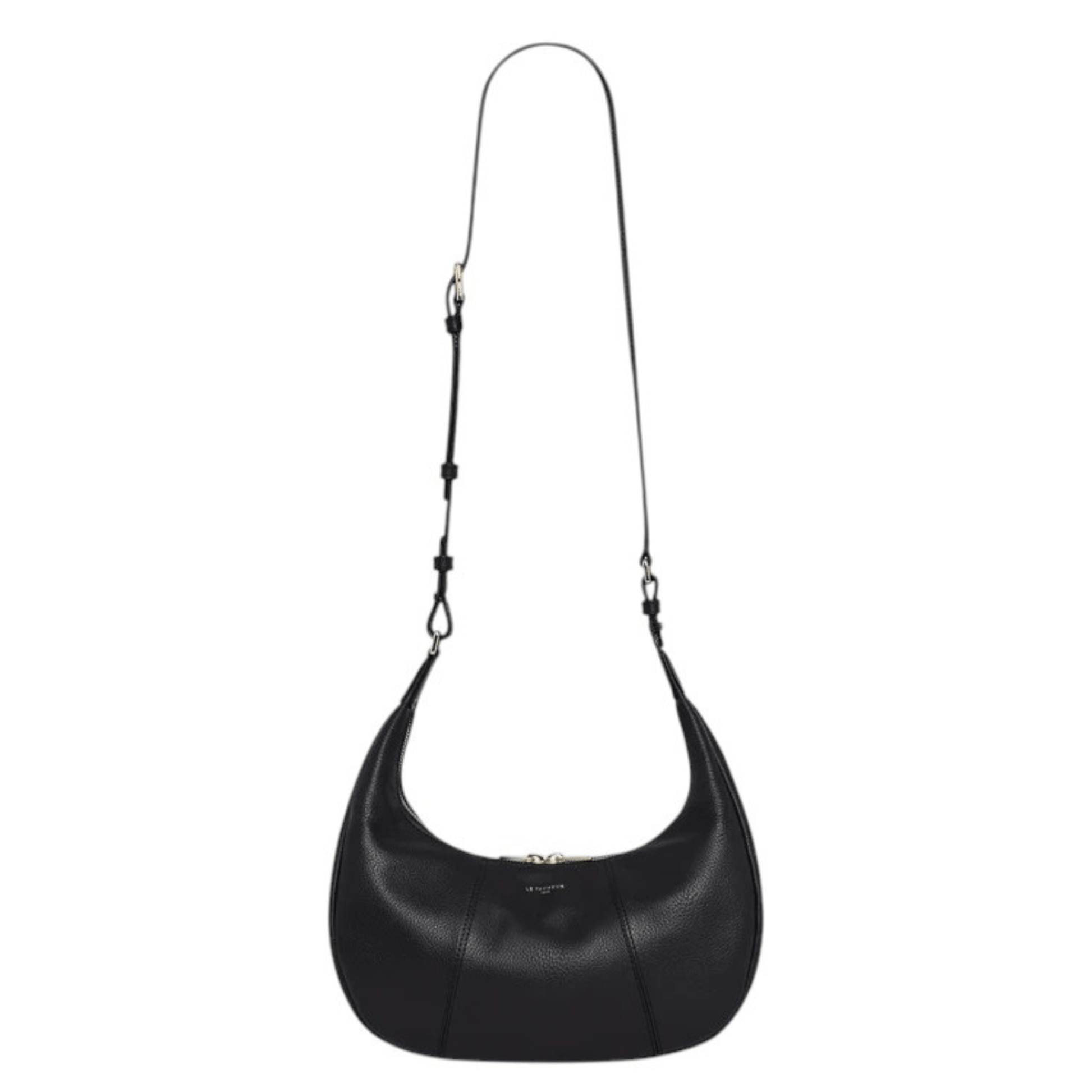 Sac hobo Le Tanneur TJET1402N01 noir avec bandoulière longue ajustable pour porté croisé
