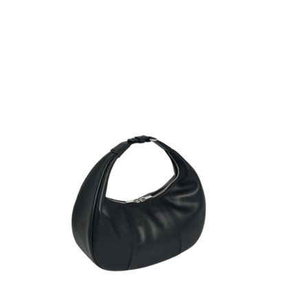 Sac hobo Le Tanneur TJET1402N01 noir en cuir pleine fleur vue trois-quarts