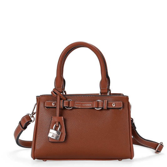 Sac à main MAC ALYSTER Arty cognac avec pendentif cadenas décoratif