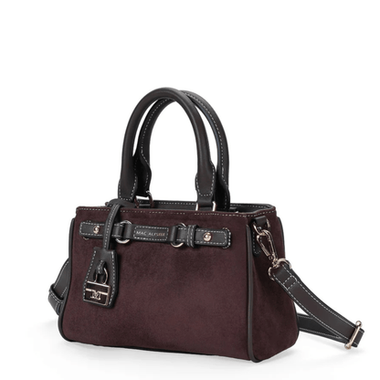 Sac MAC ALYSTER Arty marron effet daim, vue de trois quarts
